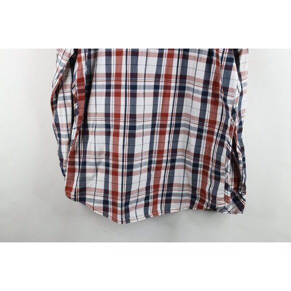 Buckle BKE Mens XL Athletic Fit Distressed Thick Stitch Snap Button Shirt Plaid - Picture 14 of 14